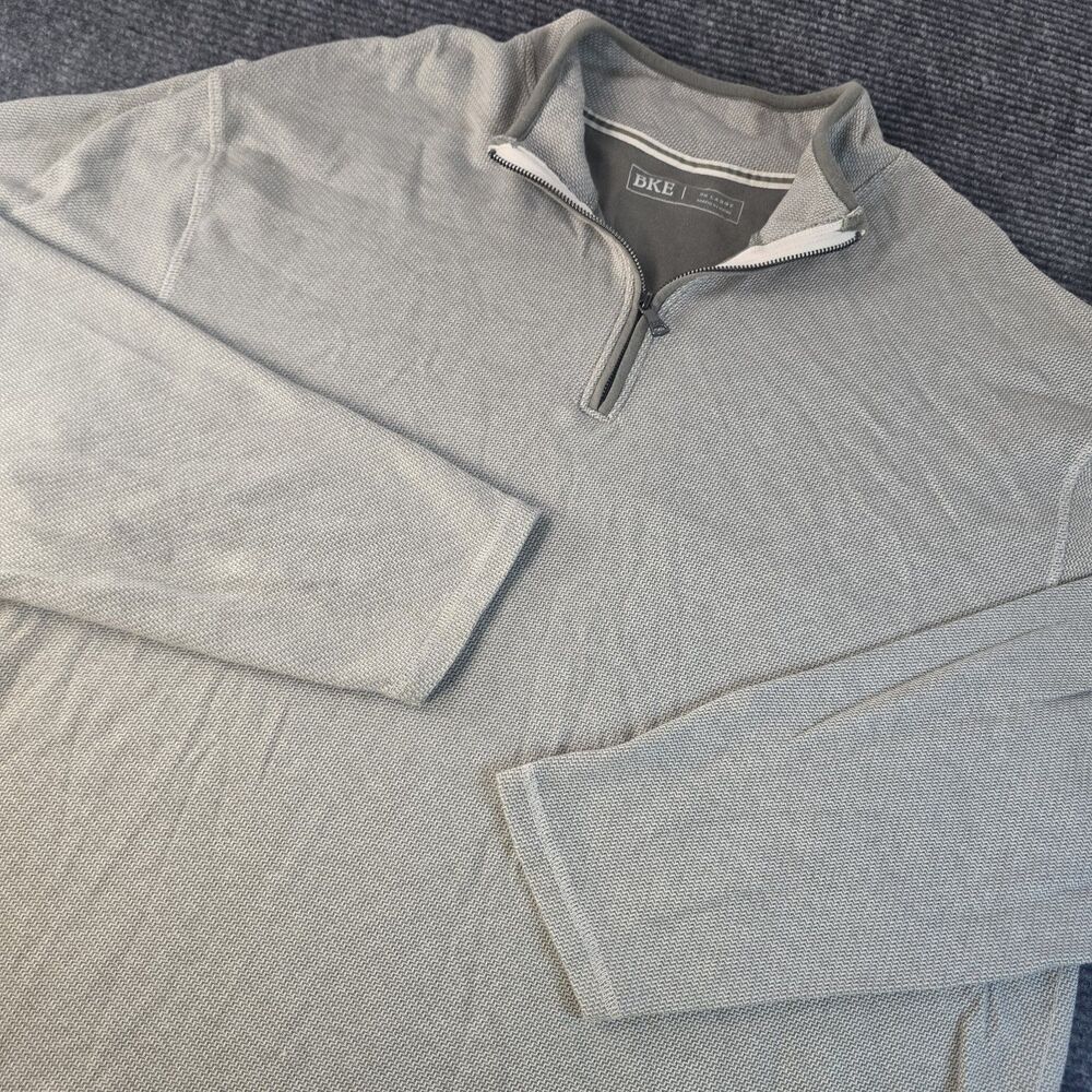 BKE Buckle Sweater Men's 3XL Beige 1/4 Zip Fit Pullover Knit Cotton Big & Tall